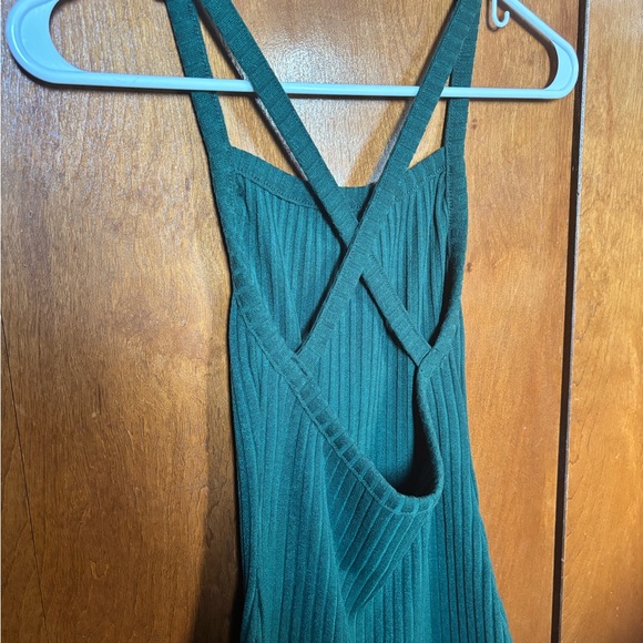 Green Ribbed Racerback tank top - Picture 2 of 2